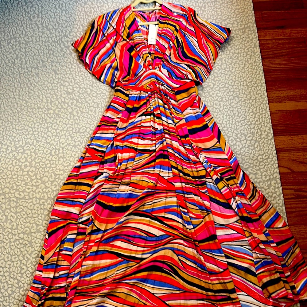 Stitch and feather, lovely spring dress multicolor size large